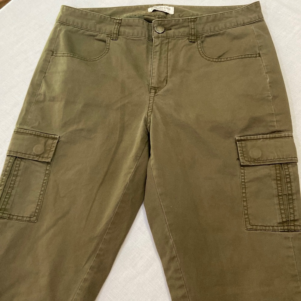 Green Womens Zipper Leg Natural Fit Cargo Pants/Trousers - Size 10